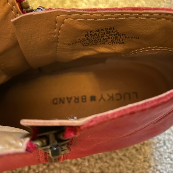 Red Leather short Lucky boots - Picture 5 of 5